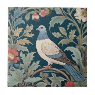 Azulejo Estilo William Morris Izquierda frente a Pigeon Bi