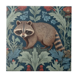 Azulejo Estilo William Morris izquierda frente a Raccoon