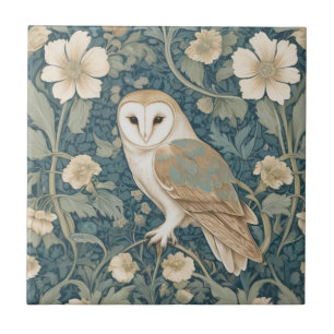 Azulejo Estilo William Morris Izquierda Verde azulada Crea