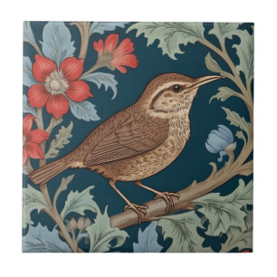 Azulejo Estilo Wren William Morris Frente al pájaro derech