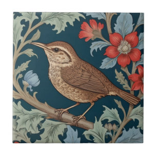 Azulejo Estilo Wren William Morris Izquierda frente a pája