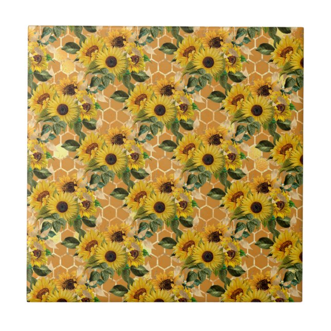 Azulejo Estiloso Bouquet Sunflowers Amarillo (Frente)