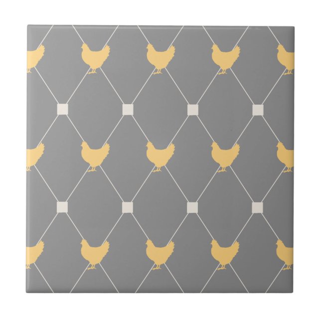 Azulejo Estiloso patrón de pollo Harlequin (Frente)