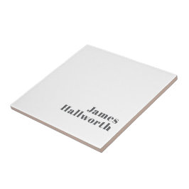 Azulejo Estiloso Texto Retro Moderno Editable | Gris