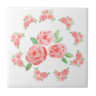 Azulejo Estos son rosas acuarelas elegantes