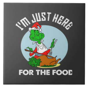 Azulejo Estoy aquí solo por la comida 