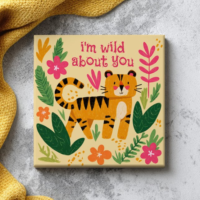 Azulejo Estoy Loco Por Ti Día de San Valentín Tigre Adorab (Subido por el creador)