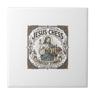 Azulejo Estrategia de Ajedrez de Jesús Símbolo Estrategia 