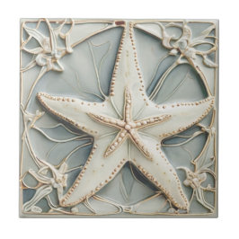 Azulejo Estrella Art Nouveau Faux Faux Relief Mint Starfis