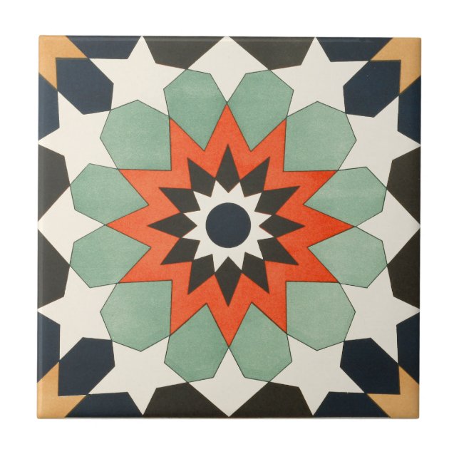 Azulejo Estrella de cerámica ornamental del arte del (Frente)