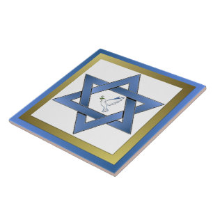 Azulejo Estrella De David Ceramic De Peace Dove