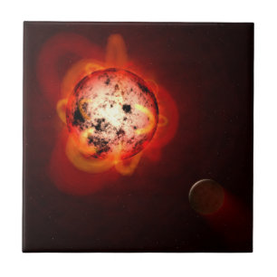 Azulejo Estrella De Enano Rojo Orbida Por Un Exoplaneta Hi