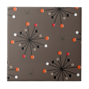 Azulejo Estrella de la Esfera Atómica Burst Retro Patern T
