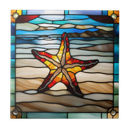 Azulejo Estrella de Mar de Vidrio Pintado Falso