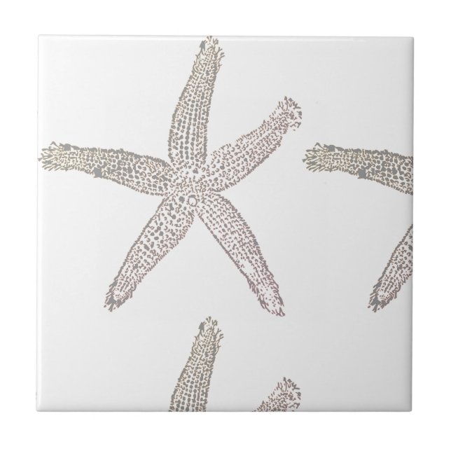 Azulejo Estrella de mar Playa Gris Grises Blanco Beige Reg (Frente)