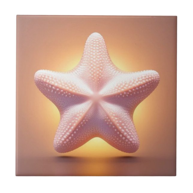Azulejo Estrella de mar rosa brillante (Frente)