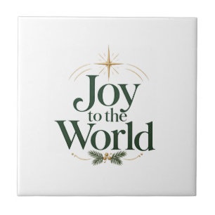 Azulejo Estrella de Navidad Joy to the World y Cera de hoj