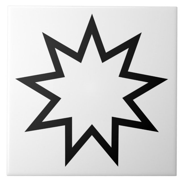 Azulejo Estrella de nueve puntas (símbolo de la fe bahaí) (Frente)