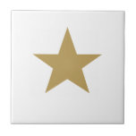 Azulejo Estrella dorada<br><div class="desc">Baldosa De Cerámica De Estrella De Oro. ¡Las estrellas siempre están de moda!</div>