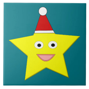 Azulejo Estrella feliz de Navidades pequeños