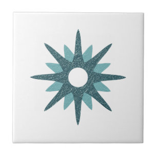 Azulejo Estrella Fugaz Turquesa Única Moderno de Medianos 