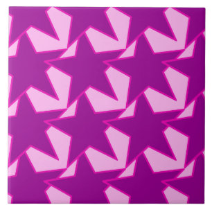 Azulejo Estrella geométrica moderna - púrpura amatista y r
