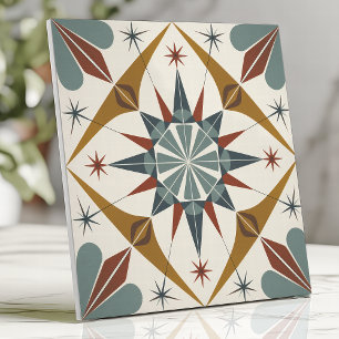 Azulejo Estrella geométrica modernista de mediados de sigl