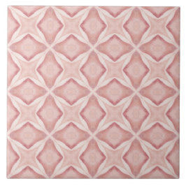 Azulejo Estrella geométrica rosa vibrante inspirada en el 