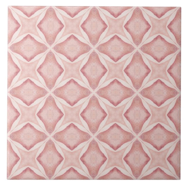 Azulejo Estrella geométrica rosa vibrante inspirada en el  (Frente)