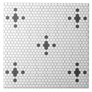 Azulejo Estrella gris de 4 puntas Faux Penny Tile Hexagon