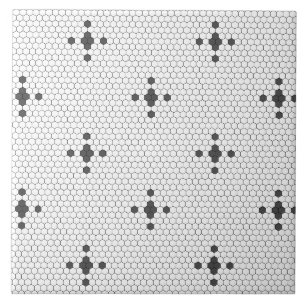 Azulejo Estrella gris de 4 puntas Faux Penny Tile Hexagon