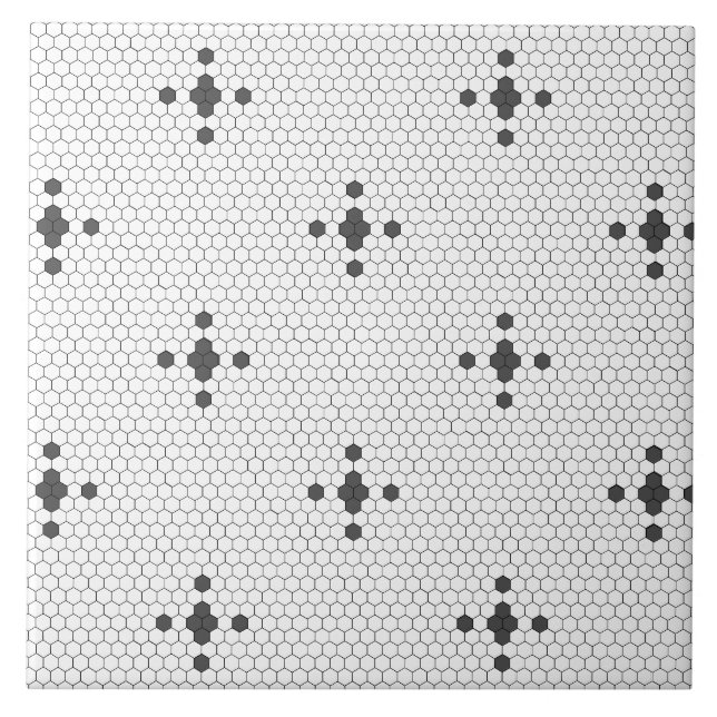 Azulejo Estrella gris de 4 puntas Faux Penny Tile Hexagon  (Frente)