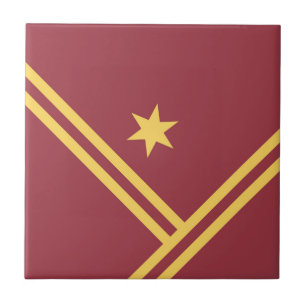 Azulejo Estrella maroon Gold Diagonal Stripes Star Gráfica