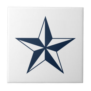 Azulejo Estrella náutica azul marina pequeña personalizado