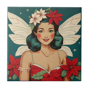 Azulejo Estrella Pin-Up Tropical Retro de Navidad de los 5