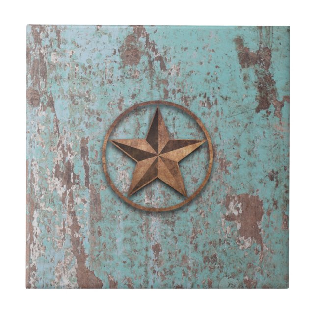 Azulejo Estrella rústica (azul) (Frente)