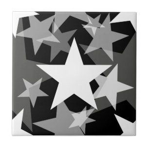 Azulejo Estrellas 3 blancos y negros