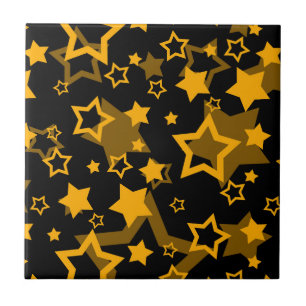 Azulejo Estrellas Amarillas Doradas Diseño Brillante