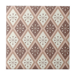 Azulejo Estrellas atómicas de mediados de siglo sobre diam