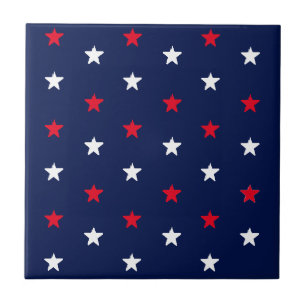 Azulejo Estrellas azul marino rojo patriótico 4 de julio