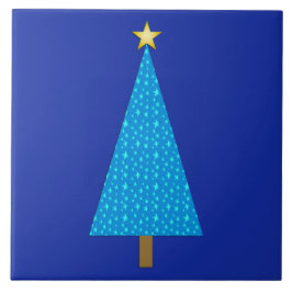 Azulejo Estrellas azules, árbol navideño moderno