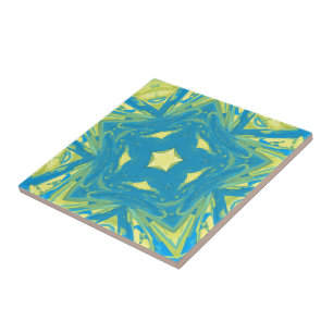 Azulejo Estrellas azules y amarillas