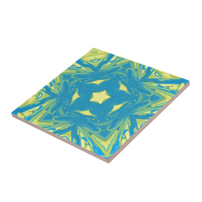 Azulejo Estrellas azules y amarillas (Lado)