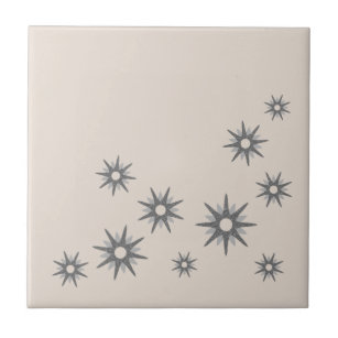 Azulejo Estrellas de cerámica de estallidos plateados de m