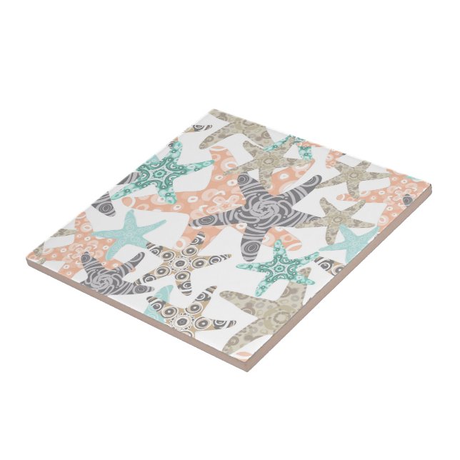 Azulejo Estrellas de cerámica de patrón sin foco Starfish (Lado)