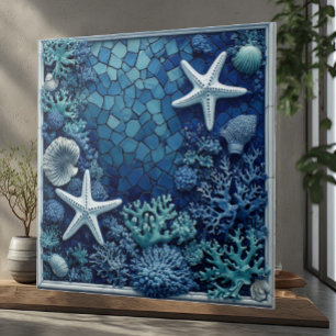 Azulejo Estrellas de Mar Arrecife de Coral Conchas Decorac