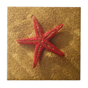 Azulejo estrellas de mar rojas