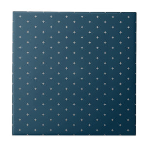 Azulejo Estrellas de plata de noche estrellada azul