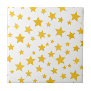 Azulejo estrellas doradas sobre fondo blanco