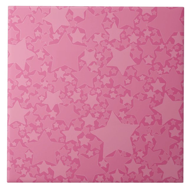Azulejo Estrellas, estrellas, estrellas - rosa (Frente)